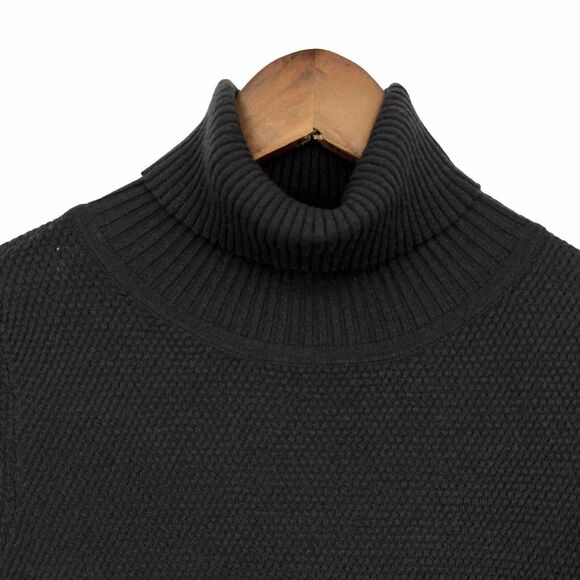 prAna Figaro Sweater Dress S Black Stretch Midi Spring Side Slit Stretch - Picture 3 of 11